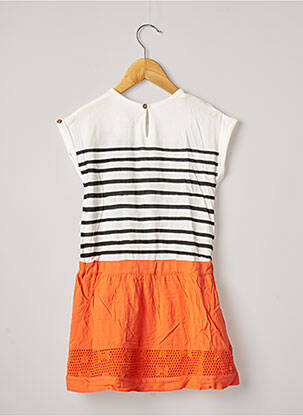 Robe mi-longue doublure manches courtes orange CATIMINI fille