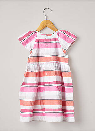 Robe mi-longue doublure manches courtes rose CATIMINI fille