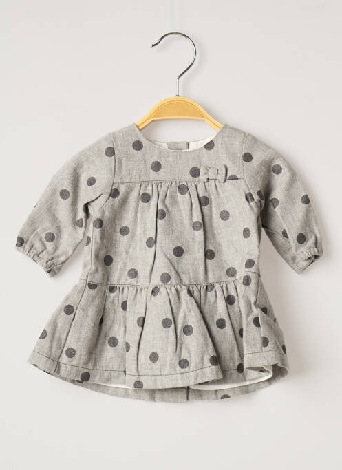 Robe mi-longue taille froncée manches longues gris ABSORBA fille