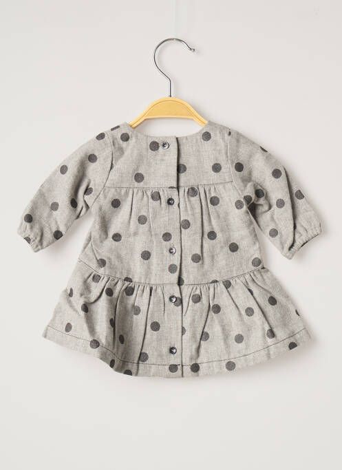 Robe mi-longue taille froncée manches longues gris ABSORBA fille