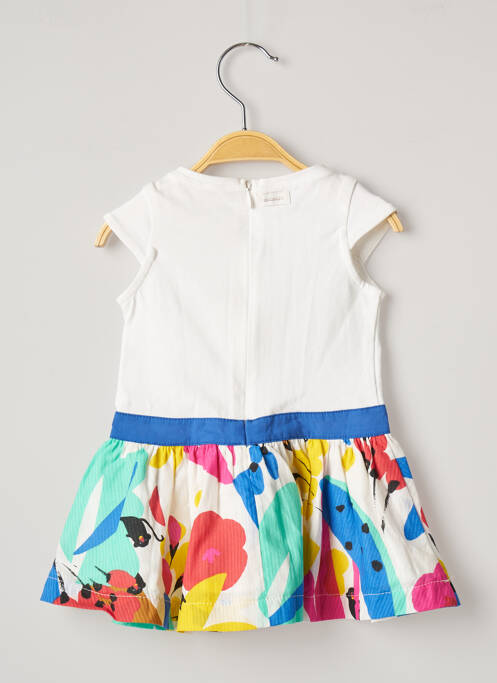 Robe mi-longue fermeture zippée au dos manches courtes blanc CATIMINI fille