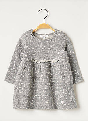 Robe mi-longue col rond manches longues gris 3 POMMES fille