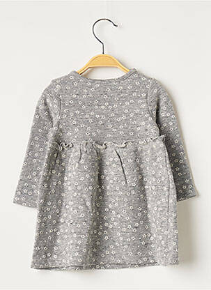 Robe mi-longue col rond manches longues gris 3 POMMES fille