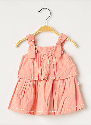 Robe mi-longue col carré fines bretelles orange ABSORBA fille