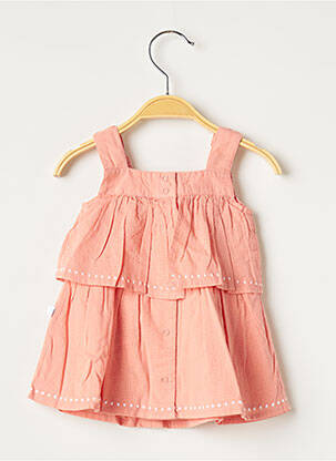 Robe mi-longue col carré fines bretelles orange ABSORBA fille
