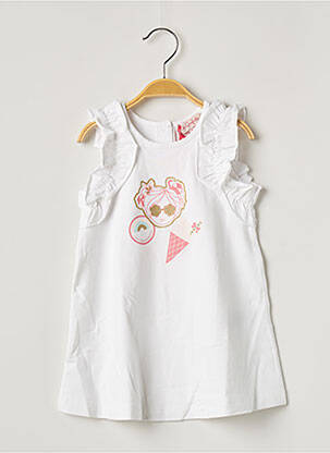 Robe mi-longue sans manche sans manche blanc LILI GAUFRETTE fille