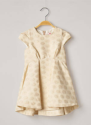 Robe mi-longue fermeture zippée au dos manches courtes beige LILI GAUFRETTE fille