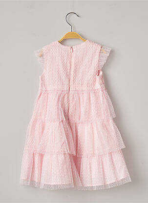 Robe mi-longue fermeture zippée au dos manches courtes rose LILI GAUFRETTE fille