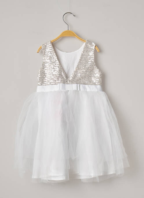 Robe mi-longue blanc LILI GAUFRETTE pour fille