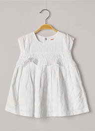 Robe mi-longue manches courtes manches courtes blanc CATIMINI fille