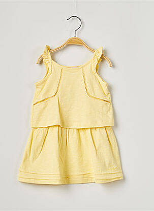 Robe mi-longue fines bretelles fines bretelles jaune LILI GAUFRETTE fille