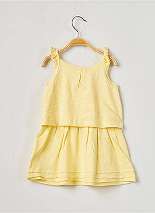 Robe mi-longue fines bretelles fines bretelles jaune LILI GAUFRETTE fille