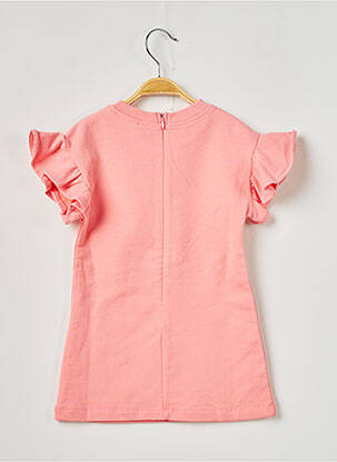 Robe mi-longue fermeture zippée au dos manches courtes rose LILI GAUFRETTE fille