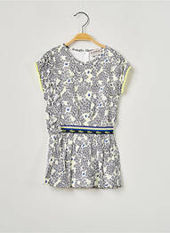 Robe mi-longue fermeture zippée au dos manches courtes blanc CHIPIE fille