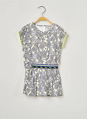 Robe mi-longue fermeture zippée au dos manches courtes blanc CHIPIE fille