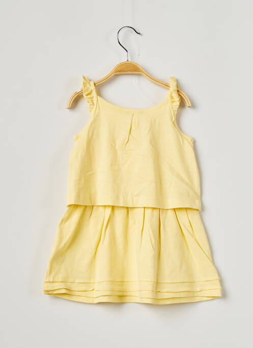 Robe mi-longue jaune LILI GAUFRETTE pour fille