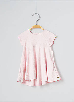 Robe mi-longue manches courtes manches courtes rose LILI GAUFRETTE fille