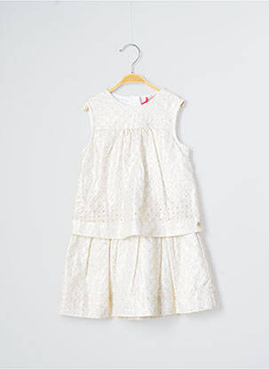 Robe mi-longue sans manche sans manche blanc LILI GAUFRETTE fille