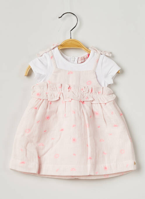 Robe mi-longue fermeture zippée au dos manches courtes rose LILI GAUFRETTE fille