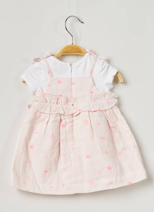 Robe mi-longue fermeture zippée au dos manches courtes rose LILI GAUFRETTE fille