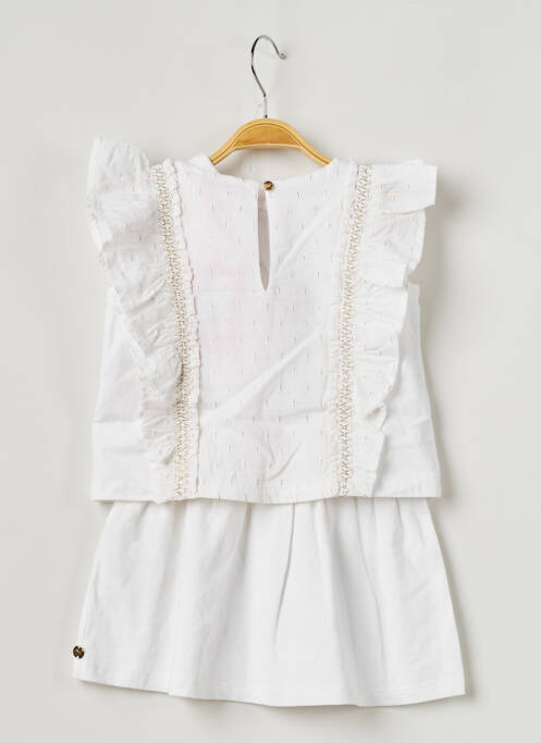 Robe mi-longue blanc LILI GAUFRETTE pour fille