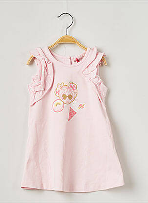 Robe mi-longue manches courtes manches courtes blanc LILI GAUFRETTE fille
