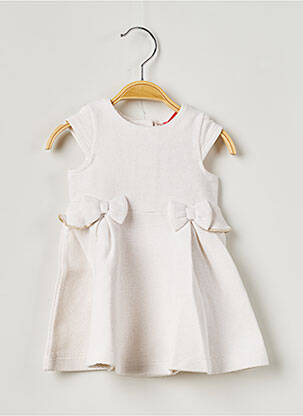 Robe mi-longue manches courtes manches courtes blanc LILI GAUFRETTE fille