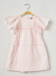 Robe mi-longue fermeture zippée au dos manches courtes rose LILI GAUFRETTE fille