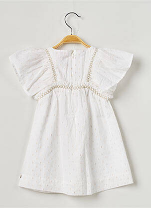 Robe mi-longue fermeture zippée au dos manches courtes blanc LILI GAUFRETTE fille