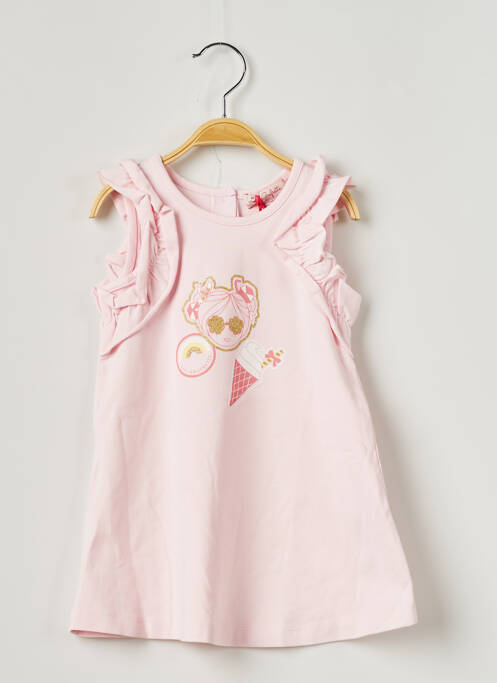 Robe mi-longue manches courtes manches courtes blanc LILI GAUFRETTE fille