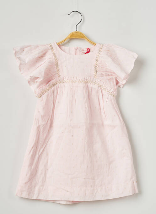 Robe mi-longue fermeture zippée au dos manches courtes rose LILI GAUFRETTE fille