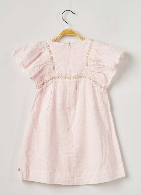 Robe mi-longue fermeture zippée au dos manches courtes rose LILI GAUFRETTE fille