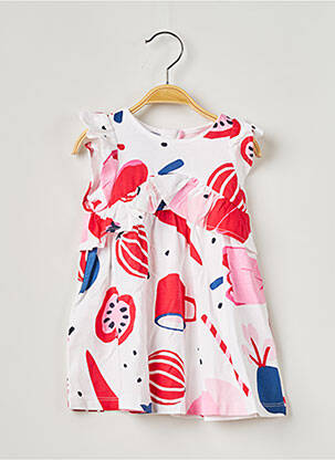 Robe mi-longue manches courtes manches courtes blanc CATIMINI fille