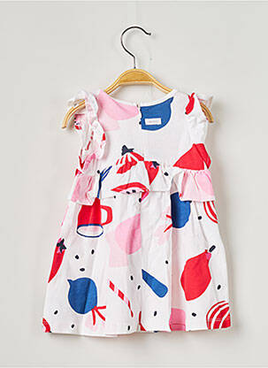 Robe mi-longue manches courtes manches courtes blanc CATIMINI fille
