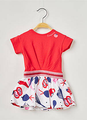 Robe mi-longue manches courtes manches courtes rouge CATIMINI fille