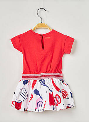 Robe mi-longue manches courtes manches courtes rouge CATIMINI fille