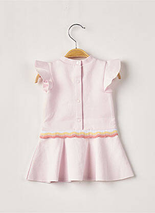 Robe mi-longue manches courtes manches courtes rose LILI GAUFRETTE fille