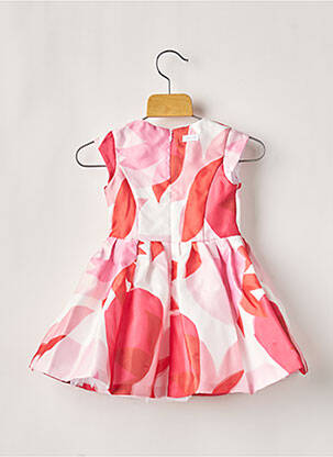 Robe mi-longue doublure manches courtes rose CATIMINI fille