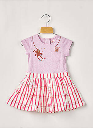 Robe mi-longue doublure manches courtes rouge CATIMINI fille