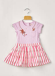 Robe mi-longue fermeture zippée au dos manches courtes rouge CATIMINI fille