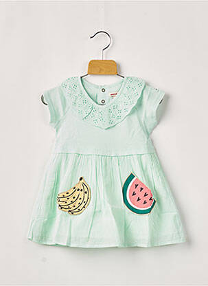 Robe mi-longue manches courtes manches courtes vert CATIMINI fille