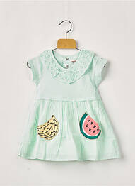 Robe mi-longue manches courtes manches courtes vert CATIMINI fille