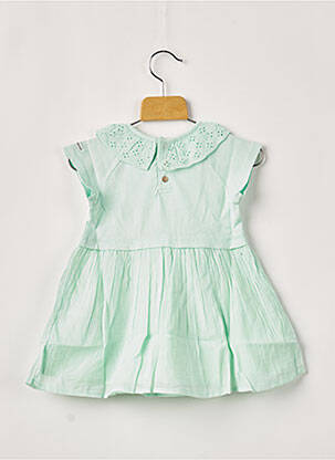 Robe mi-longue manches courtes manches courtes vert CATIMINI fille