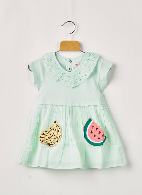 Robe mi-longue doublure manches courtes vert CATIMINI fille