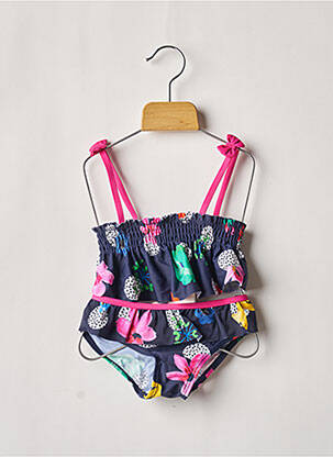 Maillot de bain 2 pièces effet matière satinée bleu CATIMINI fille
