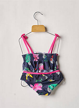 Maillot de bain 2 pièces effet matière satinée bleu CATIMINI fille