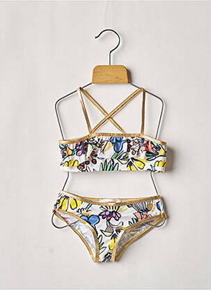 Maillot de bain 2 pièces haut bandeau blanc CATIMINI fille