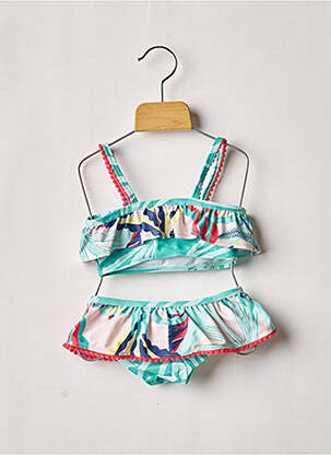 Maillot de bain 2 pièces effet matière satinée vert CATIMINI fille