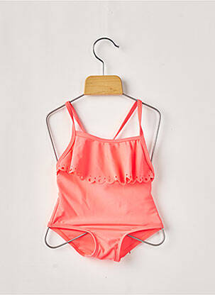 Maillot de bain 1 pièce tissage satiné orange LILI GAUFRETTE fille
