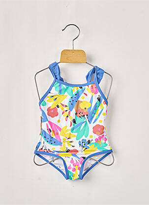 Maillot de bain 1 pièce tissage satiné bleu CATIMINI fille